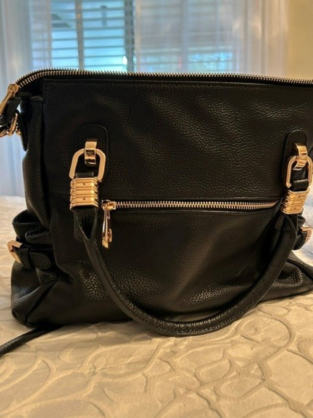 Black Kattee Purse with Gold Accessories